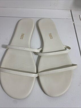 TKEES Cream Double-strap Minimal Slide Sandals Size 11 US
